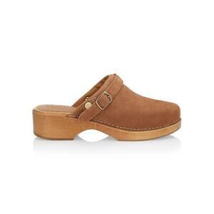 Re/Done 'Suede' Brown Clogs Size 8